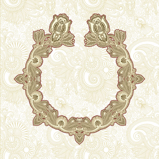 Retro lace Decoration Frames vector 03