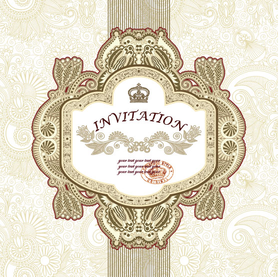 Retro lace Decoration Frames vector 04