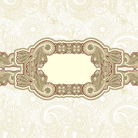 Retro lace Decoration Frames vector 05