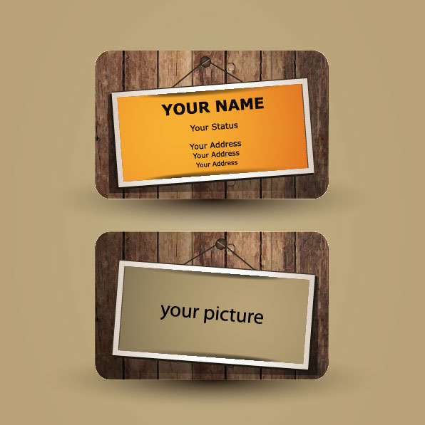 wooden wood Retro font cards 