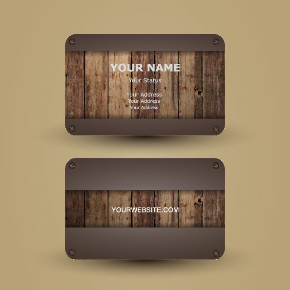 Retro Wooden cards vector 02