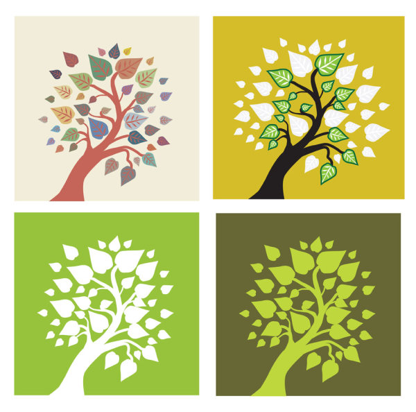Elegant Tree branch silhouette vector 02