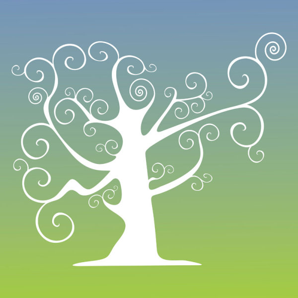 vector silhouette elegant tree 