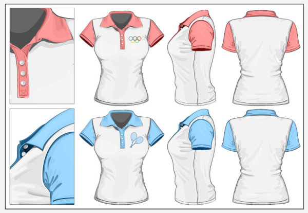 Woman Short sleeve T shirt Working outfit vector