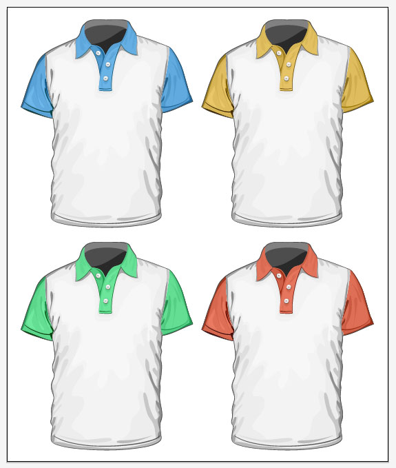 Man Short sleeve T shirt Working outfit vector 02