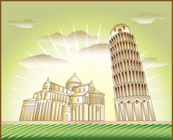 Cartoon Ground mark Building set 05 Vector