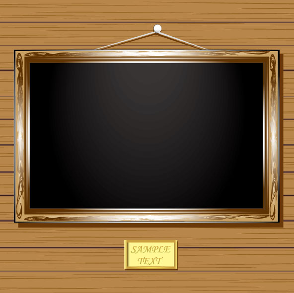 Set of Vintage wooden Photo Frame vector 03