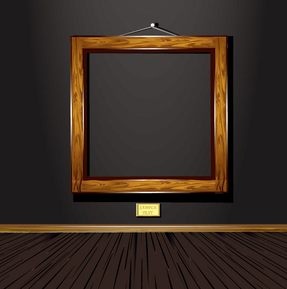 Set of Vintage wooden Photo Frame vector 04