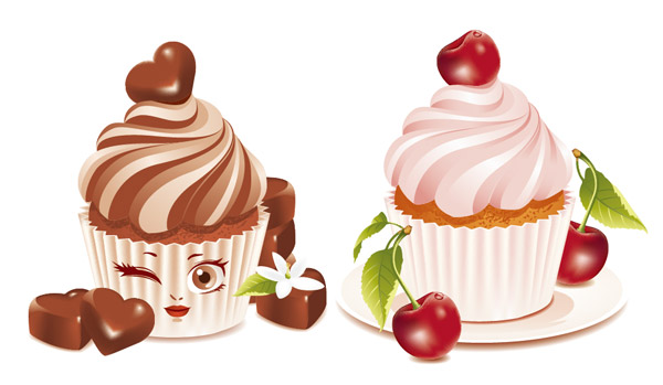 Dessert cake vector graphics