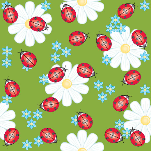 Ladybug flower background vector