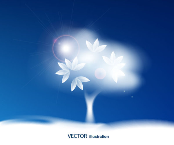 Set of Sky cloud bubbles vector backgrounds 03
