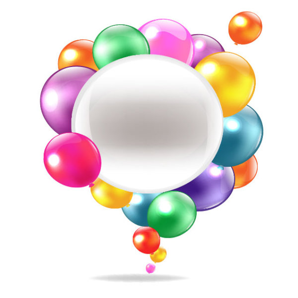 Colorful Balloon mix design vector 04