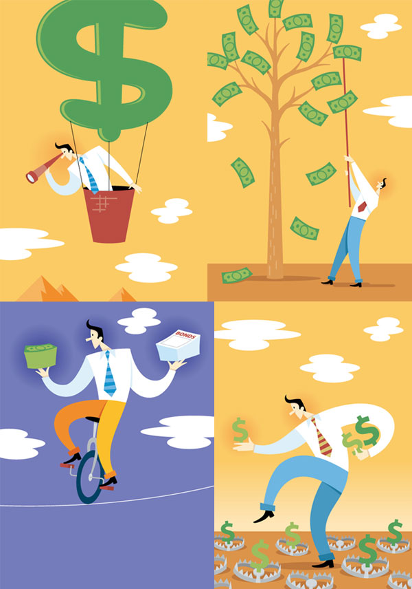 Elements of financial implication of illustration Vector
