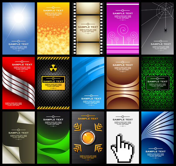 Modern cards backgrounds set vector