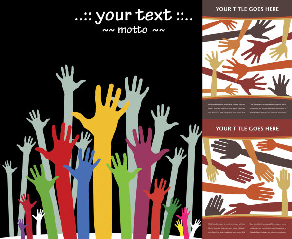 Hand in the background vector