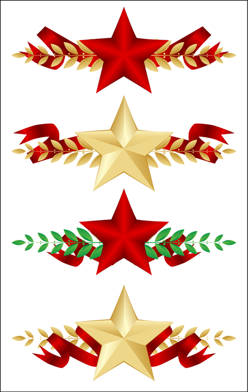 Festival elements of 23 february and stars design vector 02