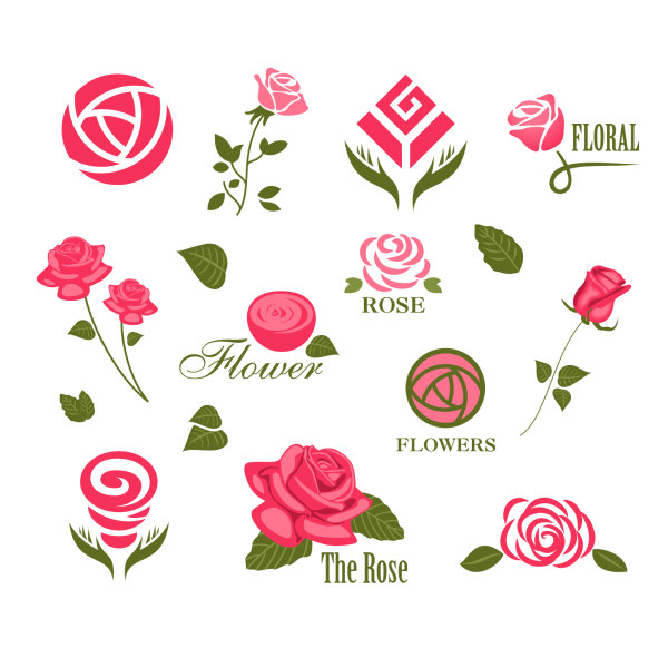 Abstract flower logos creative vector