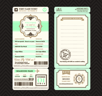 Aircraft Ticket design vector set 01