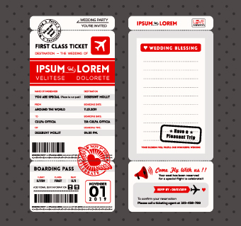 Aircraft Ticket design vector set 02