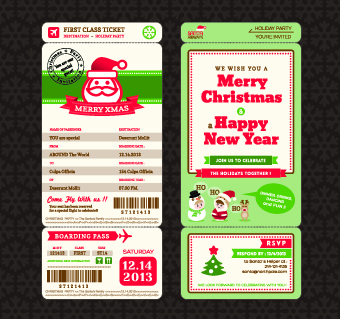 Aircraft Ticket design vector set 03