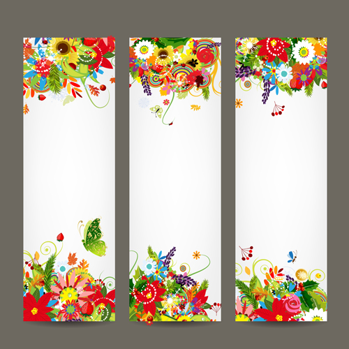 Beautiful floral banner vector 01