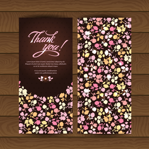 Beautiful floral pattern cards set 03