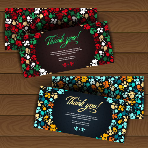 Beautiful floral pattern cards set 04