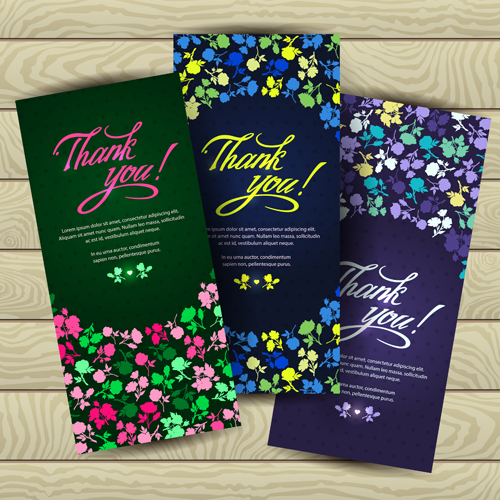 Beautiful floral pattern cards set 05