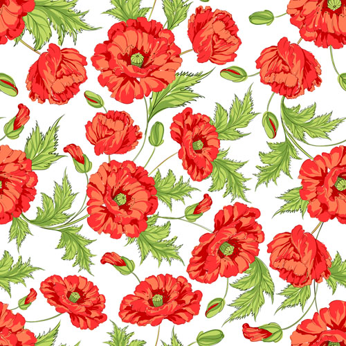seamless poppy pattern beautiful 