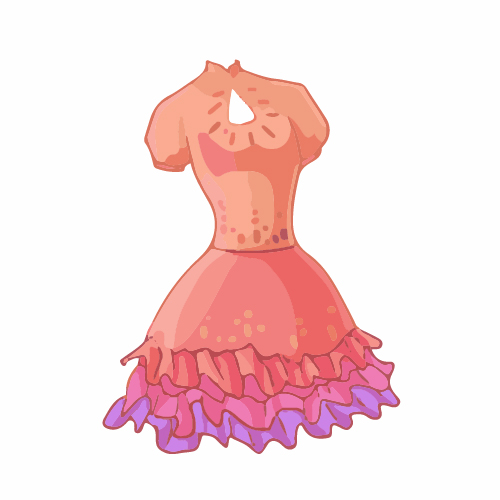 Cartoon evening dress fashion vector illustration 02