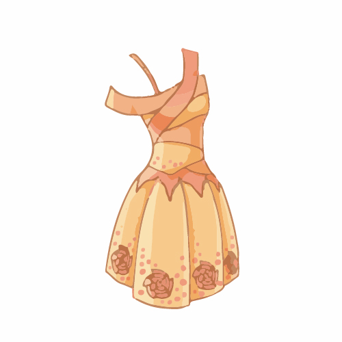 Cartoon evening dress fashion vector illustration 03