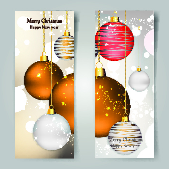 shiny christmas banners balls  