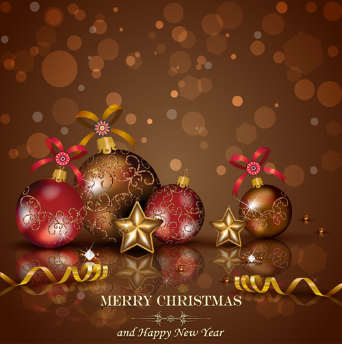 ribbon christmas baubles background 