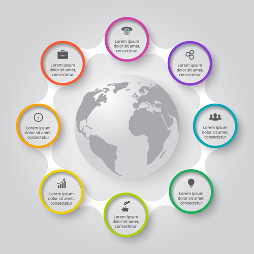 Circle business infographic creative vector 02
