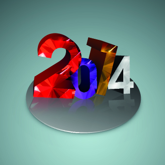 Colored 2014 design vector background set 01