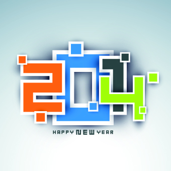 Colored 2014 design vector background set 02