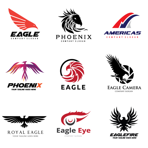 Colored animal logos vector material 02 Colored animal logos vector material 02