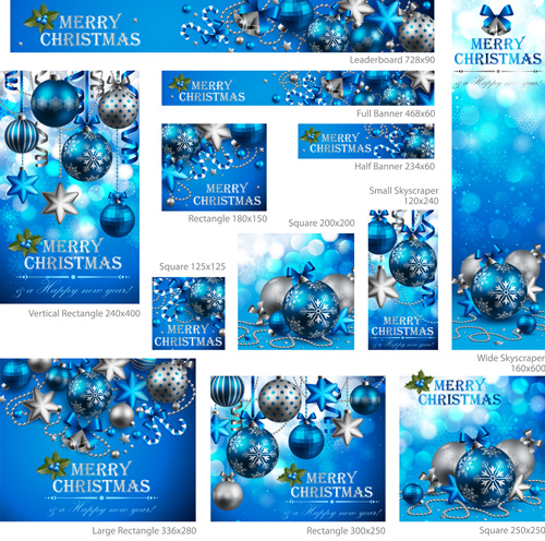 Colored xmas design decor vector material 05