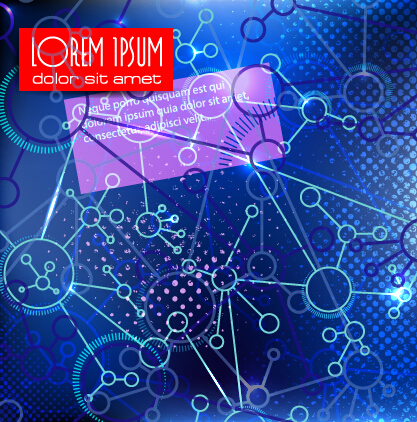 Communication elements with grunge background vector 01