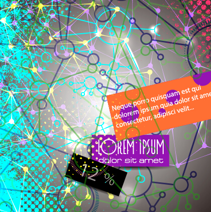 Communication elements with grunge background vector 04