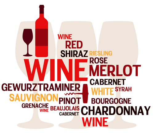 Creative wine and text background vector material 02