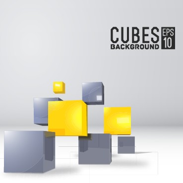 Cubes abstract background art vector 01