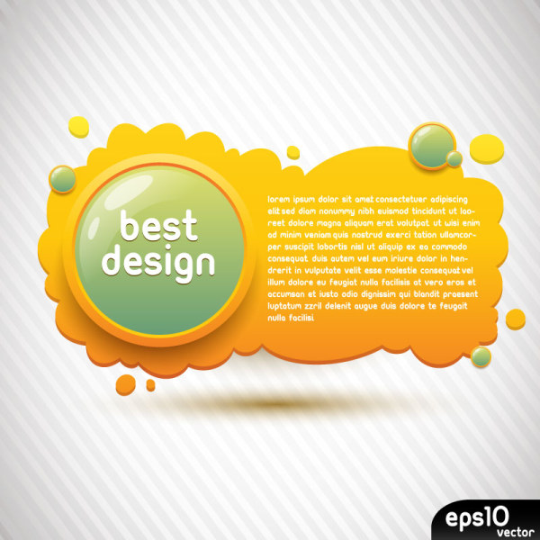 Cute yellow banner with button vector