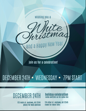 December 24 christmas party flyer cover vector 06