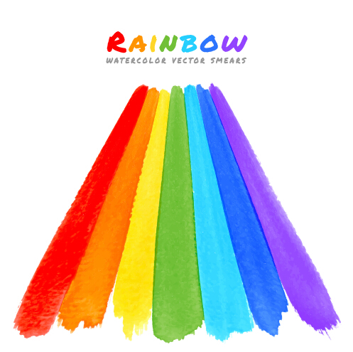 Graffiti watercolor rainbow vector background 02