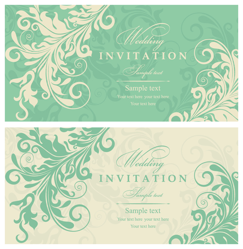 e floral invitations cards vector 02 Gray vintage style floral invitations cards vector 02