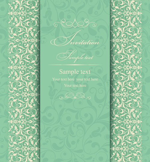 e floral invitations cards vector 03 Gray vintage style floral invitations cards vector 03