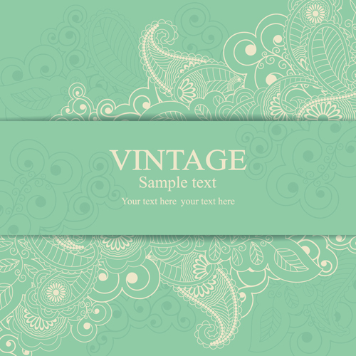 e floral invitations cards vector 04 Gray vintage style floral invitations cards vector 04
