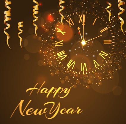 Happy New Year golden elements background vector