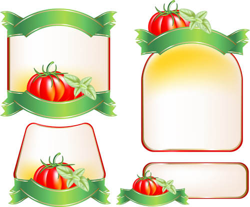 Set of products Labels templates vector 04